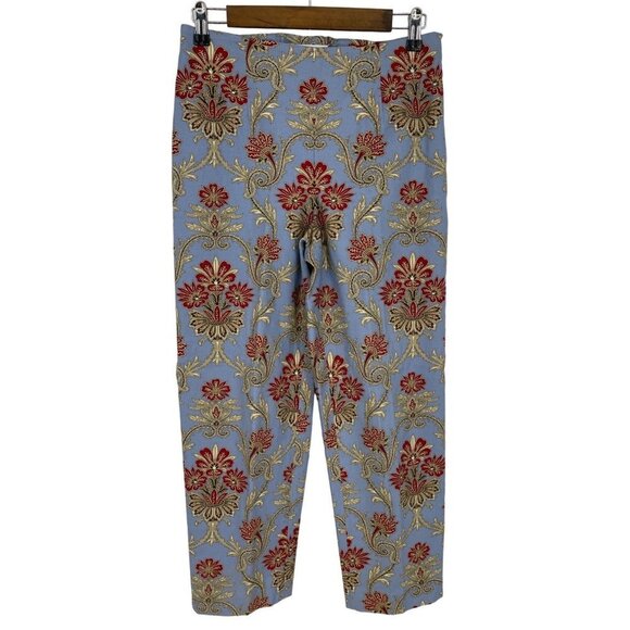 Talbots Floral Paisley Princess Waist 'Stretch' Ankle Pants Size 6 - Picture 1 of 8